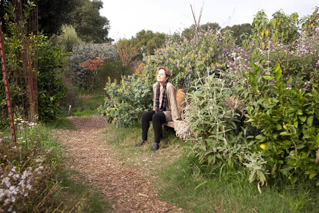 photo of a woman in a garden