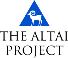 graphic showing a mountain sheep on a triangle, words The Altai Project